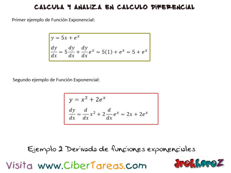 Ejemplos De Derivadas De Funciones Exponenciales – Cálculo Diferencial ...