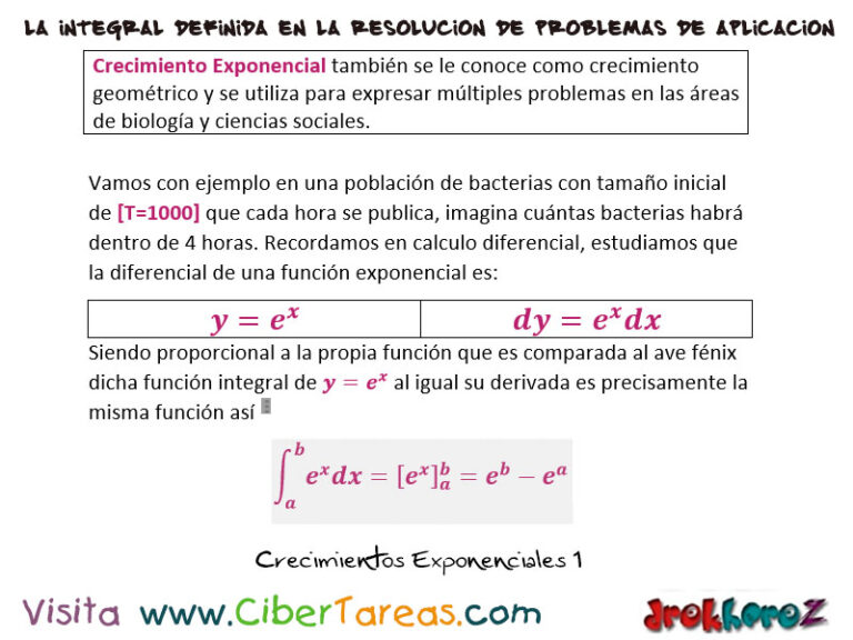 Crecimientos Exponenciales Y Ejemplos C Lculo Integral Cibertareas