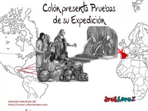 Colon presenta pruebas de su expedicion descubrimiento de America