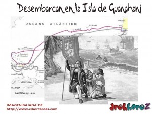 Desembarcan en la Isla de Guanahaní descubrimiento de America