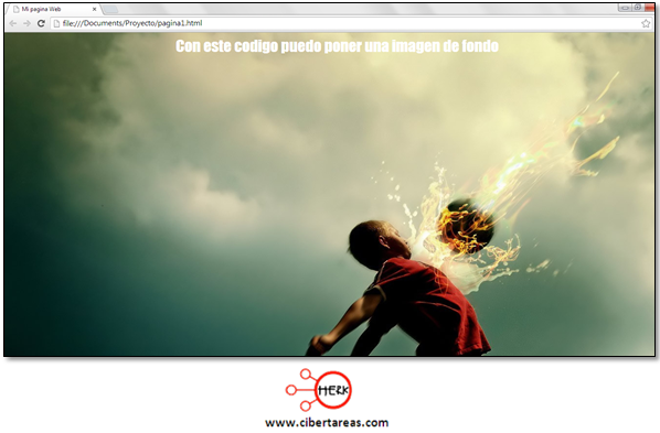 Código para insertar una imagen de fondo en HTML – Herramientas  informáticas – CiberTareas