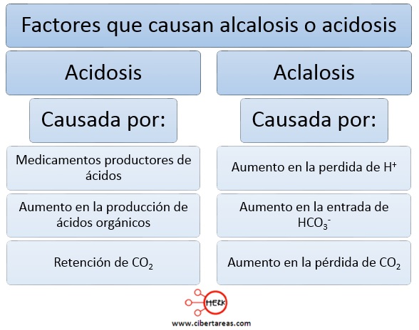 factores que causan alcalosis o acidosis