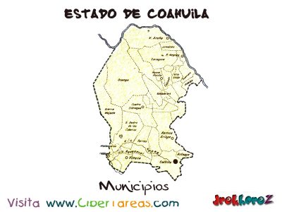 Division Politica de Municipios Estado de Coahuila
