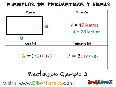 Rectangulo  Ejemplos de Perimetros y Areas