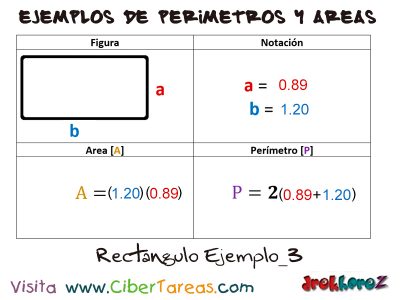 Rectangulo  Ejemplos de Perimetros y Areas