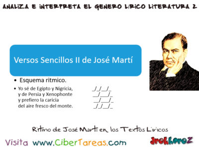 Ritmo de Jose Marti en los Textos Liricos Analiza e Interpreta el Genero Lirico en Literatura