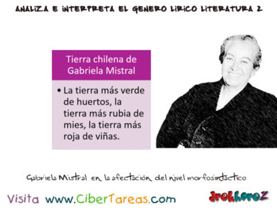 Gabriela Mistral Anafora del nivel morfosintactico Analiza e Interpreta el Genero Lirico en Literatura