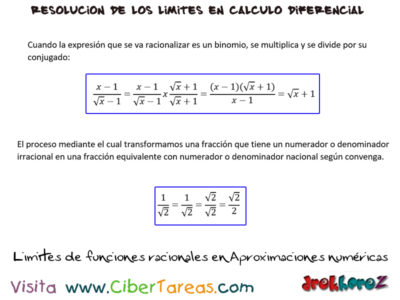 Limites de funciones racionales en aproximaciones numericas  Calculo Diferencial