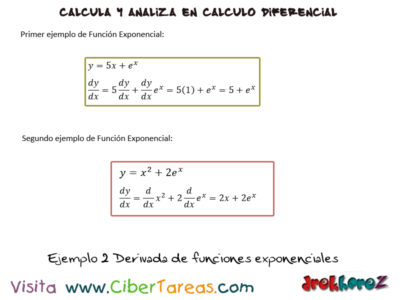 Ejemplo  Derivadas de funciones exponenciales Calculo Diferencial