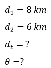 ejemplo suma de vectores por el metodo del teorema de pitagoras