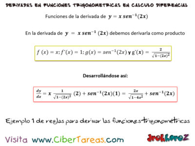 Ejemplo  de reglas para derivar las funciones trigonométricas Calculo Diferencial