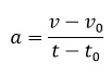 ecuacion matematica aceleracion