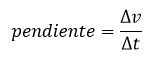 ecuacion matematica para calcular la pendiente