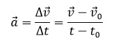 formula matematica aceleracion
