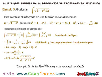 Ejemplo  de las Sustituciones de racionalizacion  Calculo Integral