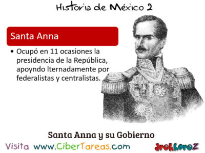 Santa Anna y su gobierno en dificultades externas e Internas en la consolidacion como pais Historia de Mexico