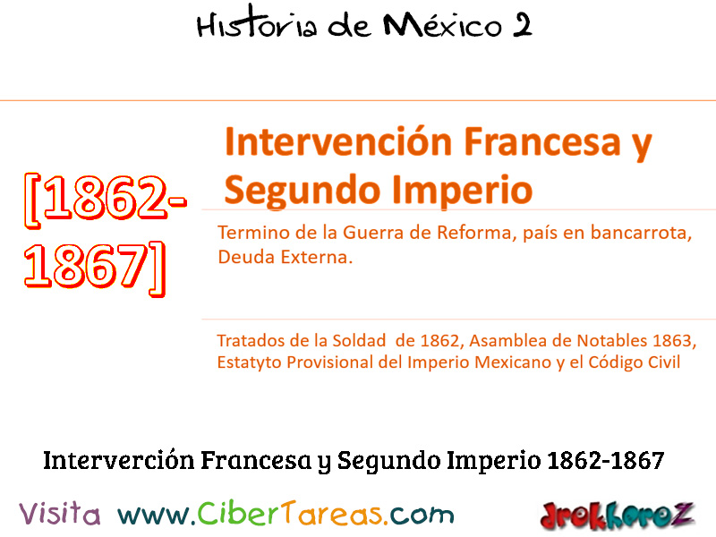 La Intervención Francesa y el Segundo Imperio y las dificultades internas y  externas para consolidar – Historia de México 2 – CiberTareas