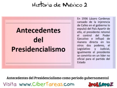 Antecedentes del Presidencialismo como periodo gobernamental en el Modernismo del Estado Mexicano Historia de Mexico