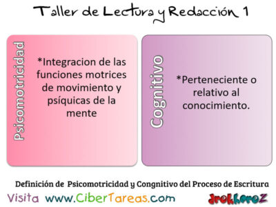 Definicion de Psicomotricidad y Congnitivo del Proceso de Escritura Taller de Lectura y Redaccion