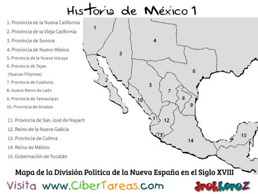 Primera división política de la Nueva España – Historia de México 1 1