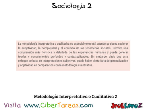 La Metodología Interpretativa o Cualitativa – Sociología 2 1