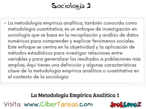 La Metodología Empírica Analítica o Cuantitativa – Sociología 2 0