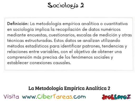 La Metodología Empírica Analítica o Cuantitativa – Sociología 2 1