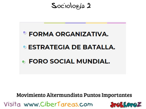 Forma Organizativa, estrategia de batalla y Foro Organizativa Altermundista – Sociología 2 0