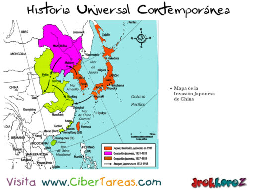 Mapa de la Invasión Japonesa de China – Historia Universal Contemporánea 0